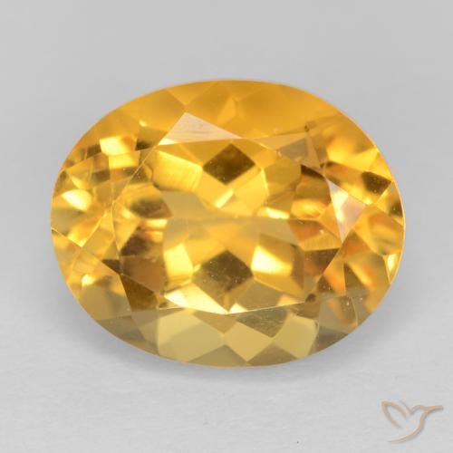 3.90ct Натуральный Темно-золотой Цитрин, Овал, Чистота VS