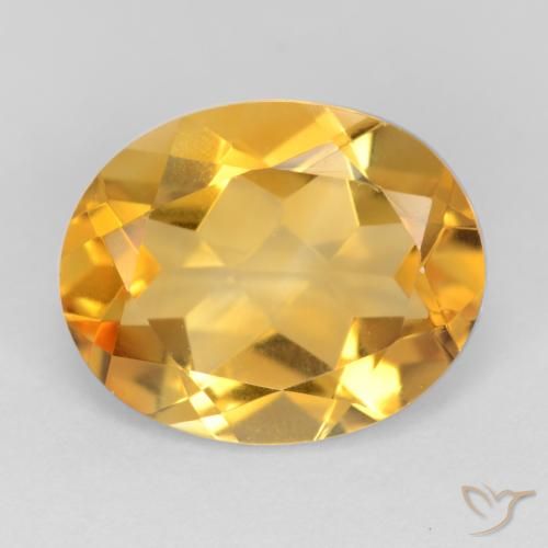 3.02ct Натуральный Темно-золотой Цитрин, Овал, Чистота VS