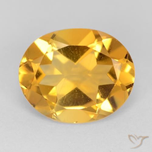 3.02ct Натуральный Темно-золотой Цитрин, Овал, Чистота VS