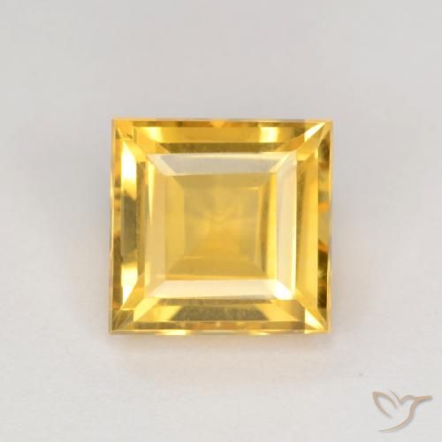 2.56ct Натуральный Золотой Цитрин, Квадрат, Чистота VS