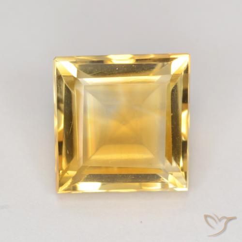 3.10ct Натуральный Золотой Цитрин, Квадрат, Чистота VS