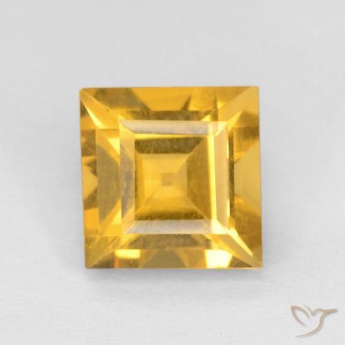 1.60ct Натуральный Среднее золото Цитрин, Квадрат, VVS-VS