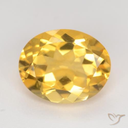 3.32ct Натуральный Средний золотой Цитрин, Овал, VVS-VS