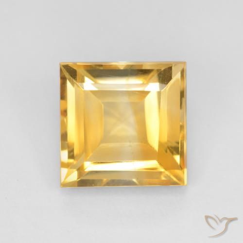3.11ct Натуральный Яркое золото Цитрин, Квадрат, Чистота VS