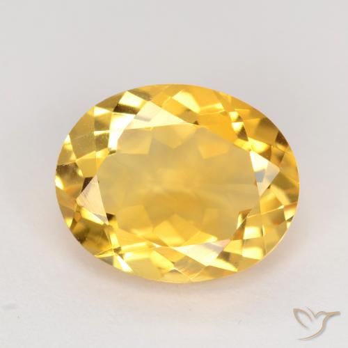 3.18ct Натуральный Среднее золото Цитрин, Овал, Чистота VS