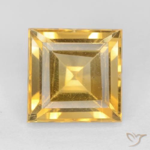 3.53ct Натуральный Золотой Цитрин, Квадрат, Чистота VS