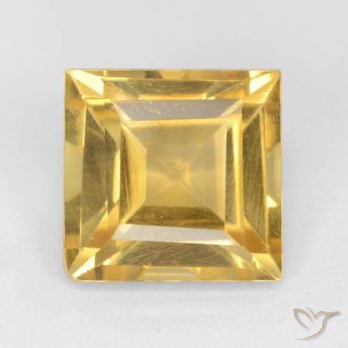 3.06ct Натуральный Золотисто-оранжевый Цитрин, Квадрат, Чистота VS