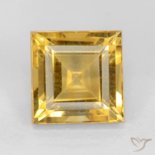 3.23ct Натуральный Среднее золото Цитрин, Квадрат, Чистота VS