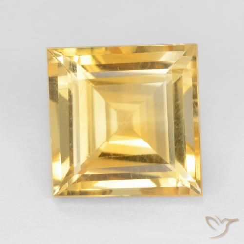3.03ct Натуральный Золотой Цитрин, Квадрат, Чистота VS