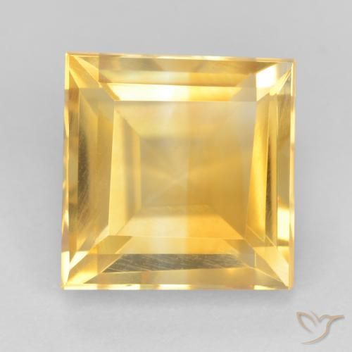3.04ct Натуральный Среднее золото Цитрин, Квадрат, Чистота VS