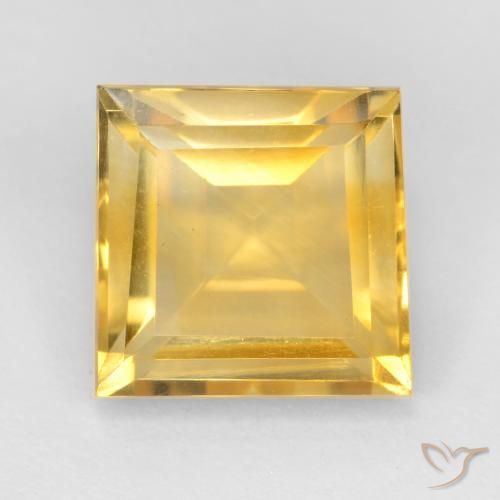 3.49ct Натуральный Золотой Цитрин, Квадрат, VVS-VS
