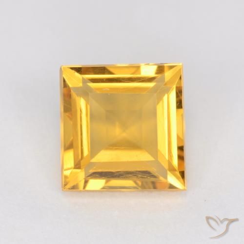 1.06ct Натуральный Золотисто-оранжевый Цитрин, Квадрат, Чистота VS
