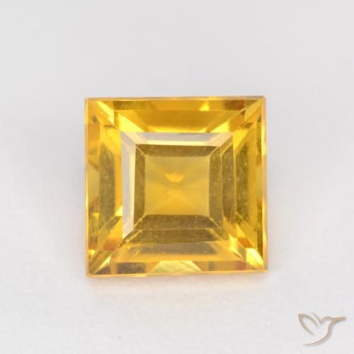 1.05ct Натуральный Золотисто-оранжевый Цитрин, Квадрат, Чистота VS