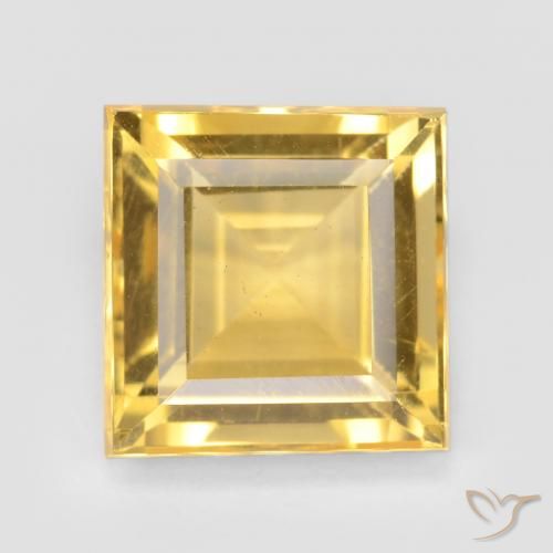 3.43ct Натуральный Яркое золото Цитрин, Квадрат, Чистота VS