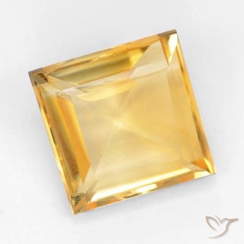 3.08ct Натуральный Яркое золото Цитрин, Квадрат, Чистота VS