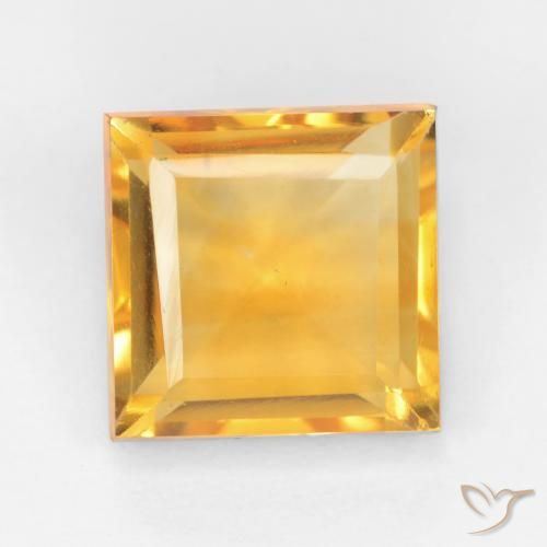 2.78ct Натуральный Золотисто-оранжевый Цитрин, Квадрат, Чистота VS