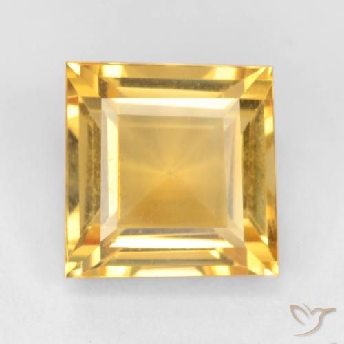 3.50ct Натуральный Яркое золото Цитрин, Квадрат, Чистота VS