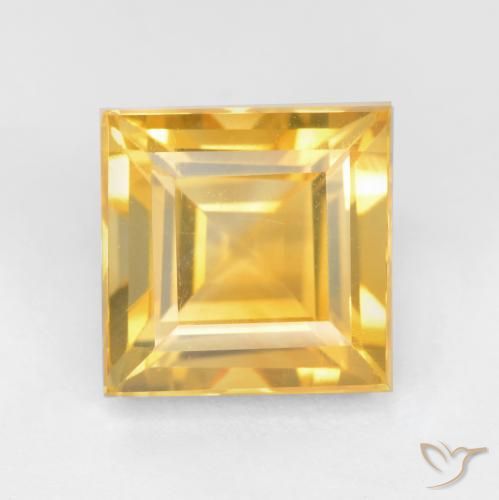 3.66ct Натуральный Яркое золото Цитрин, Квадрат, Чистота VS