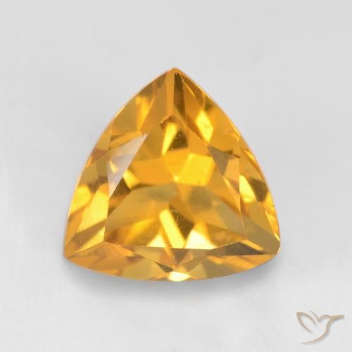 1.27ct Натуральный Темно-золотой Цитрин, Триллион, Чистота VS