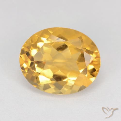 3.71ct Натуральный Среднее золото Цитрин, Овал, Чистота VS