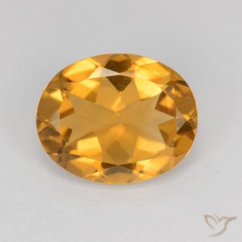 3.14ct Натуральный Оранжево-золотой Цитрин, Овал, Чистота VS
