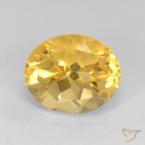 4.09ct Натуральный Средний золотой Цитрин, Овал, Чистота VS