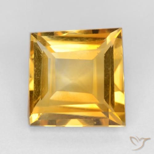 2.12ct Натуральный Темно-золотой Цитрин, Квадрат, Чистота VS