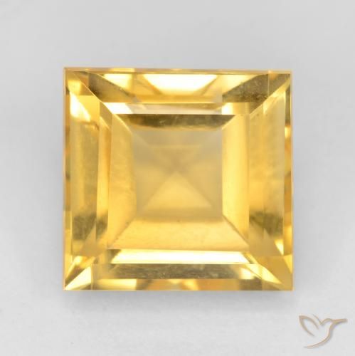 3.79ct Натуральный Яркое золото Цитрин, Квадрат, Чистота VS