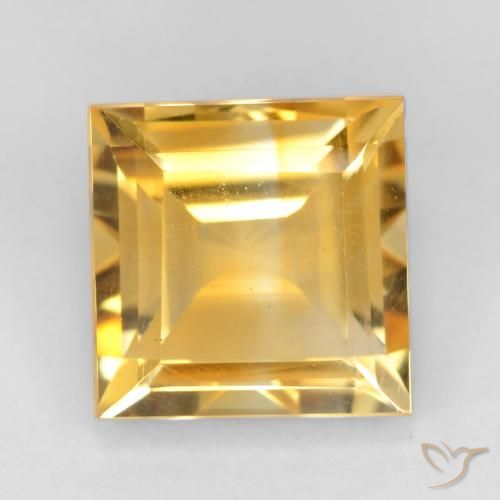 3.43ct Натуральный Яркое золото Цитрин, Квадрат, Чистота VS