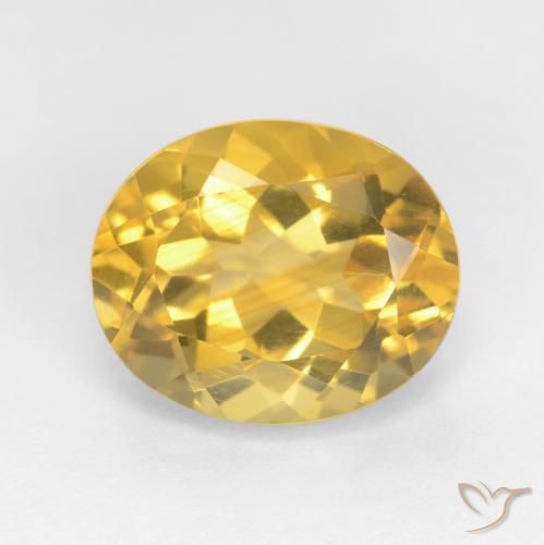 3.71ct Натуральный Средний золотой Цитрин, Овал, Чистота VS