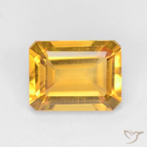 1.54ct Натуральный Среднее золото Цитрин, Изумрудная огранка, VVS-VS