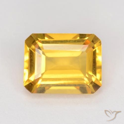 1.63ct Натуральный Среднее золото Цитрин, Изумрудная огранка, VVS-VS