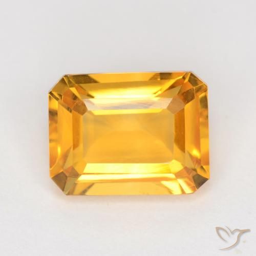 1.66ct Натуральный Средний золотой Цитрин, Изумрудная огранка, VVS-VS