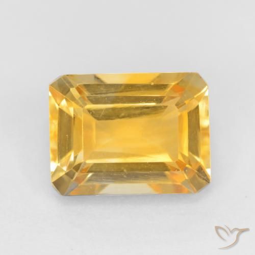1.69ct Натуральный Яркое золото Цитрин, Изумрудная огранка, VVS-VS