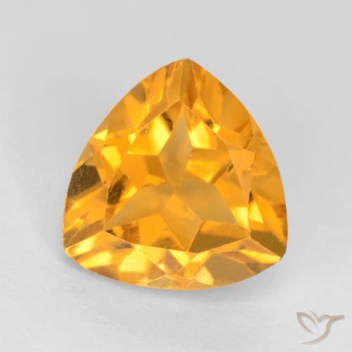 1.26ct Натуральный Оранжево-золотой Цитрин, Триллион, Чистота VS