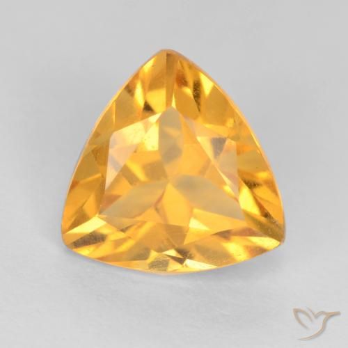 1.09ct Натуральный Темно-золотой апельсин Цитрин, Триллион, Чистота VS