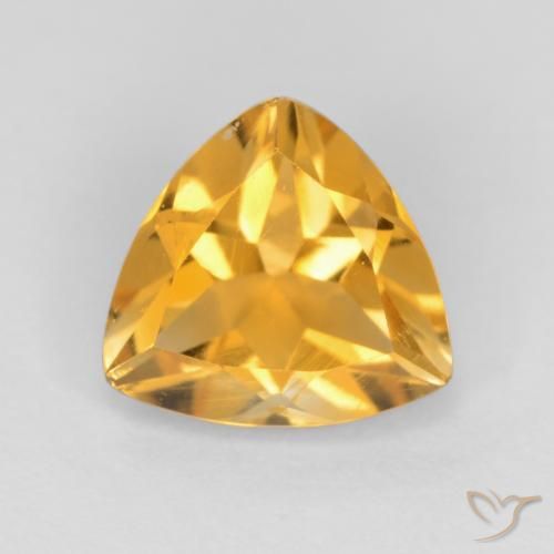 0.91ct Натуральный Золотисто-оранжевый Цитрин, Триллион, Чистота VS