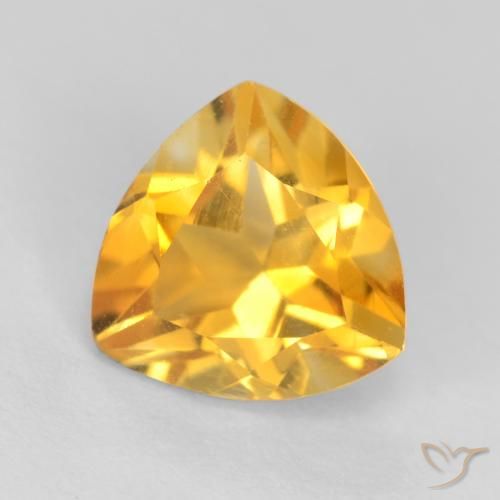 1.14ct Натуральный Золотисто-оранжевый Цитрин, Триллион, Чистота VS