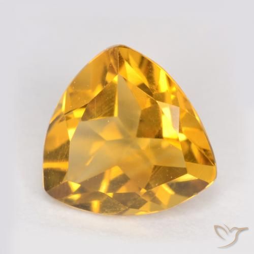 0.98ct Натуральный Оранжево-золотой Цитрин, Триллион, Чистота VS