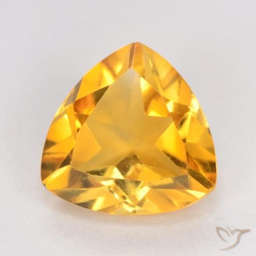 1.02ct Натуральный Темно-золотой Цитрин, Триллион, Чистота VS