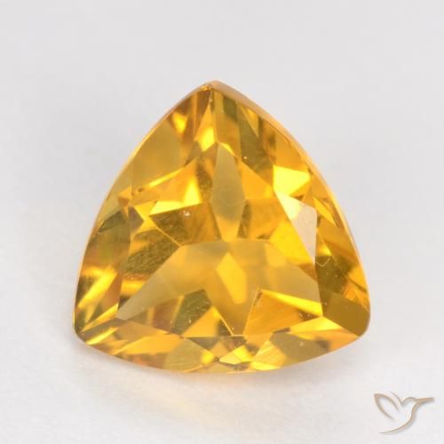 1.13ct Натуральный Темно-золотой Цитрин, Триллион, Чистота VS