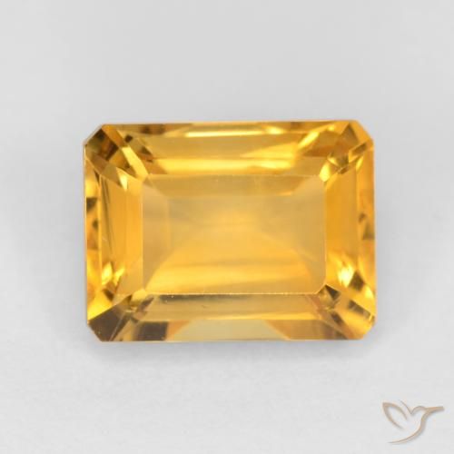 1.72ct Натуральный Темно-золотой Цитрин, Изумрудная огранка, VVS-VS