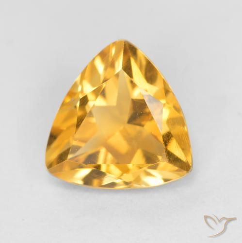 0.90ct Натуральный Темно-золотой апельсин Цитрин, Триллион, Чистота VS