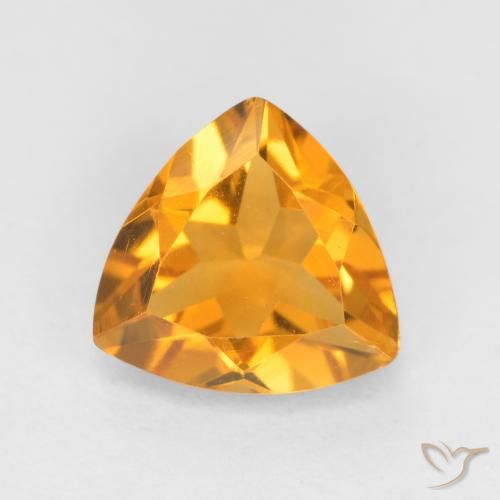 0.88ct Натуральный Темно-оранжево-золотой Цитрин, Триллион, Чистота VS