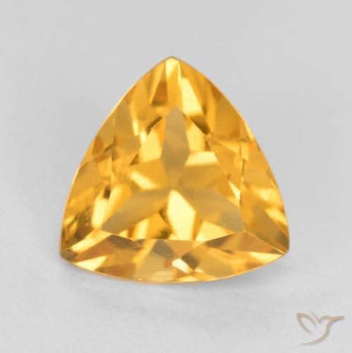 1.03ct Натуральный Темно-золотой апельсин Цитрин, Триллион, Чистота VS