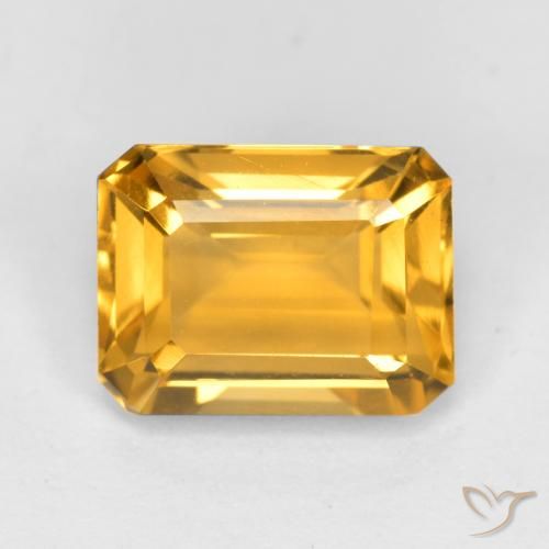 1.73ct Натуральный Средний золотой Цитрин, Изумрудная огранка, Чистота VS