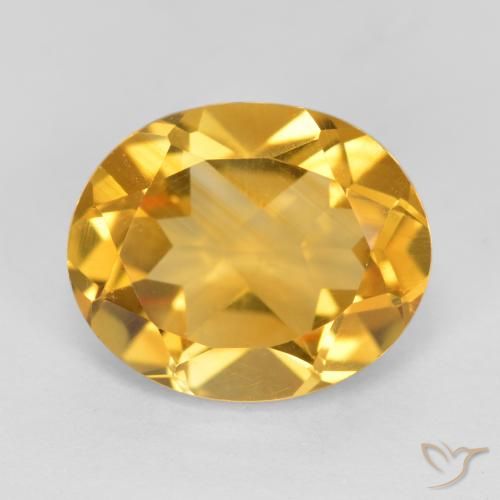 3.18ct Натуральный Средне-темный золотистый Цитрин, Овал, Чистота VS
