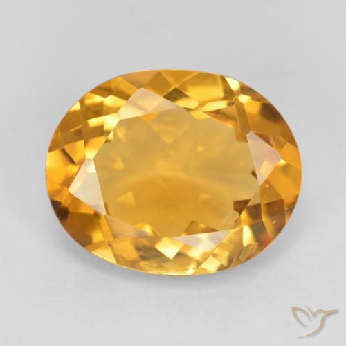 3.17ct Натуральный Темно-золотой апельсин Цитрин, Овал, Чистота VS