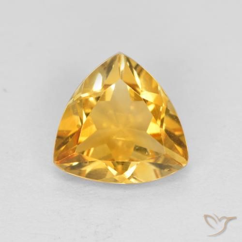 0.89ct Натуральный Темно-золотой апельсин Цитрин, Триллион, Чистота VS