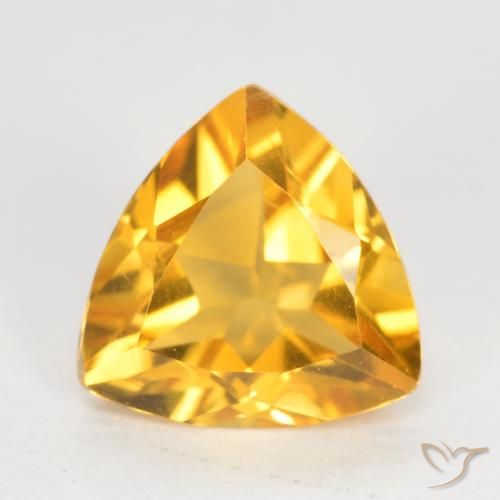0.92ct Натуральный Темно-золотой Цитрин, Триллион, Чистота VS
